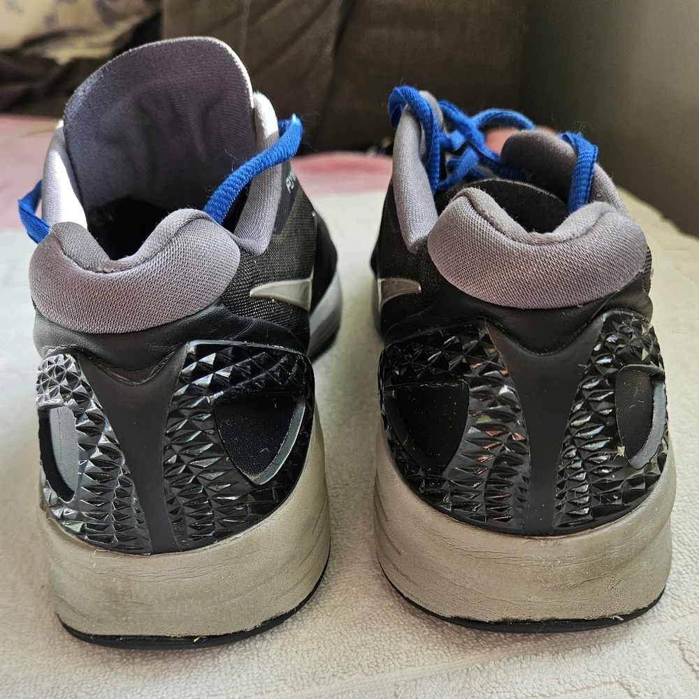 Nike hyperspike flywire athletic shoes Sneakers Womens 11.5 black blue silver - Picture 5 of 10